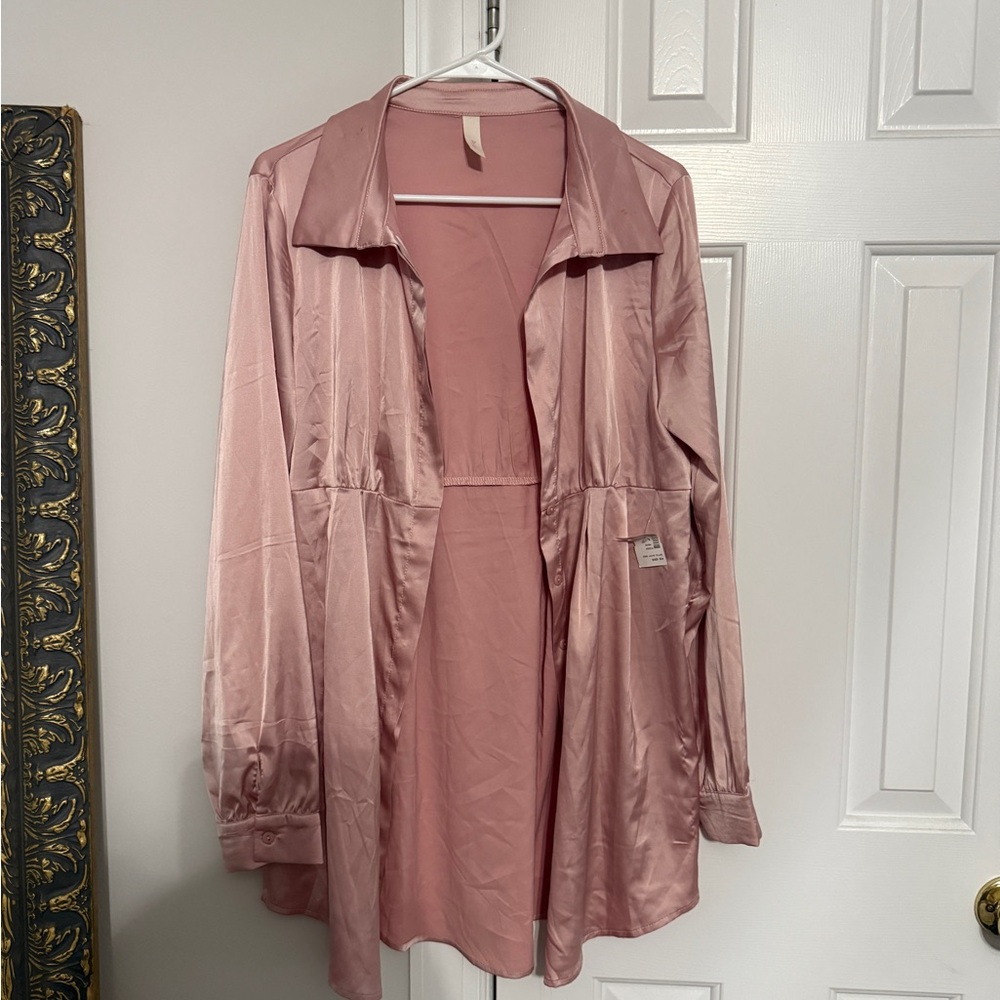 Chic Pink Women's Silk Dress